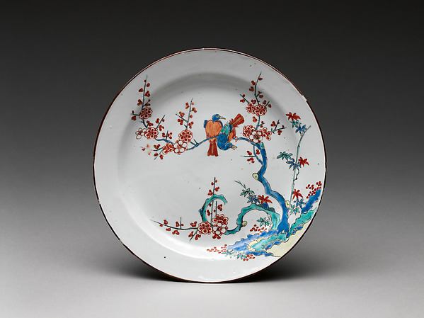 Dish with flowers and birds