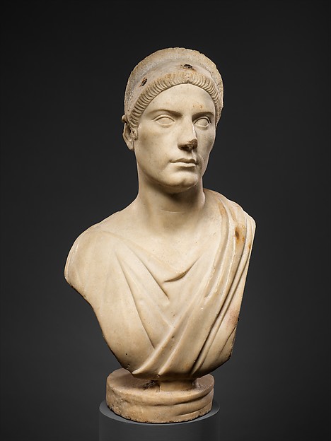 Marble portrait bust of a woman